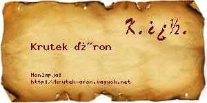 Krutek Áron névjegykártya